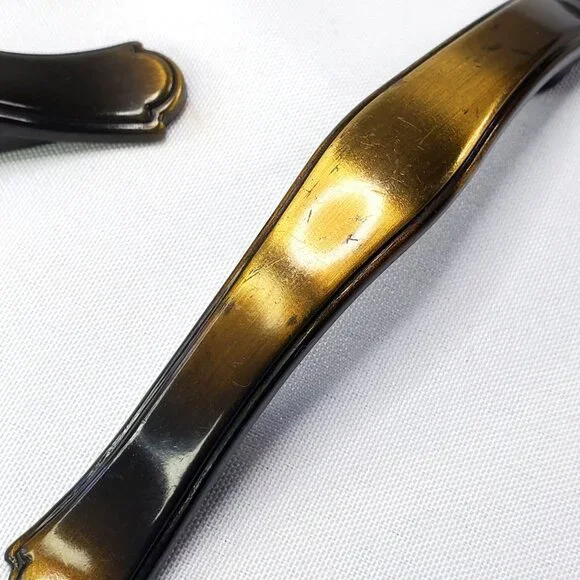 VTG Amerock 2-tone Brass Ombre 12 Cabinet Drawer Pulls Handles 5 MCM Design